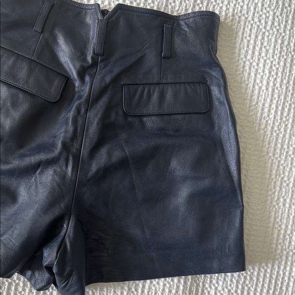 Dior Navy Blue High Waist Tailored Leather Shorts - Picture 7 of 10